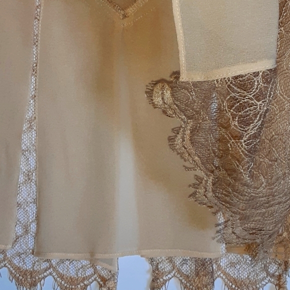 SILK Pleats LACE OVERLAY SKIRT Regency ROYALTY Edwardrdian Petite 10 - Picture 5 of 9